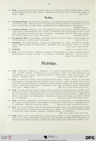 Mobiliar (Nr. 263-337)