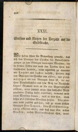 436-453, XXXI. Edelsinn und Nutzen der Verzicht auf die Selbstrache.