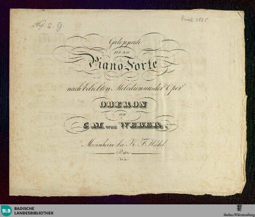 Galoppade für das piano-forte : nach beliebten Melodien aus der Oper Oberon