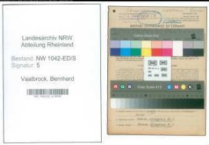 Entnazifizierung Bernhard Vaalbrock , geb. 18.02.1898 (Arbeiter)