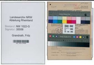 Entnazifizierung Fritz Grandrath , geb. 05.10.1911 (Bahnbeamter)