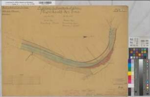 Ems Kanalisierung Blatt 3(4) Flußlaufveränderung bei Haren (Herstellung der Staustufe Hilter) 1891 1 : 2000 51 x 70 kol. Zeichnung A. Franke, Wasserbauinspektor Wasser- und Schiffahrtsdirektion Münster