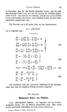 III. Capitel. Besondere Arten von Flächen.