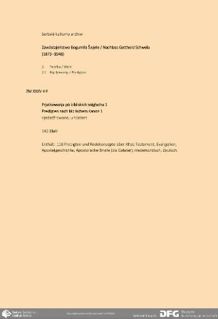 Predigten nach biblischem Kanon 1