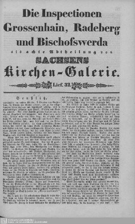 Seußlitz, Großröhrsdorf, Bischoffswerda : 32. Lieferung
