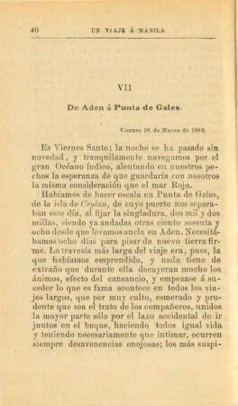 VII. De Aden á Punta de Gales