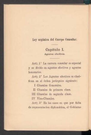 Ley orgánica del cuerpo consular.