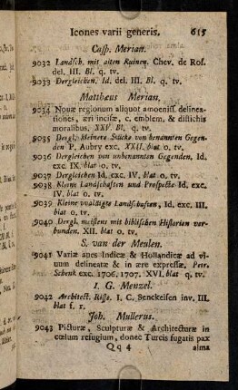 615-627, Casp. Merian. - Georg. Andr. Wolffgang.