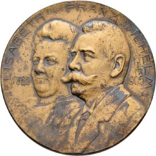 Medaille auf die Silberhochzeit von Elisabeth und Franz Wilhelm