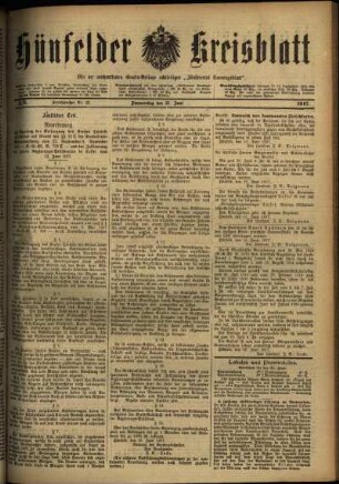 Ausgabe vom Donnerstag, den 21. Juni 1917.