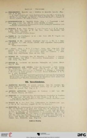 VIII. Verschiedenes (Nr. 320-363)