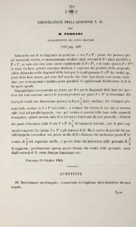 Dimostrazione della quistione 36.