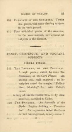 Fancy, grotesque, and profane subjects