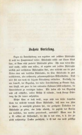 Sechste Vorlesung