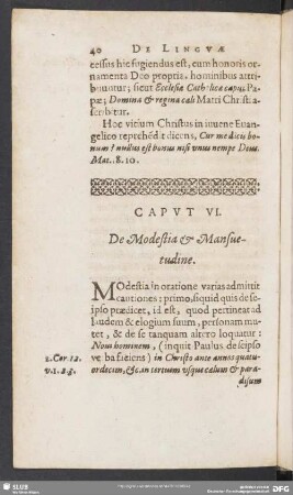 Caput VI. De Modestia & Mansuetudine