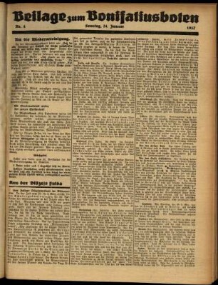 Zweite Ausgabe vom Sonntag, den 24. Januar 1932.