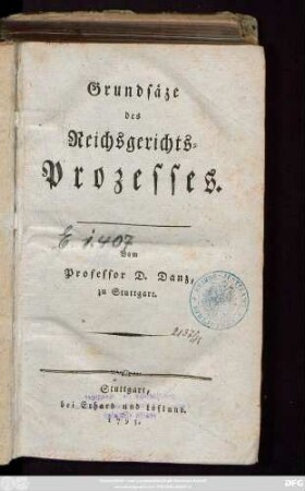 Grundsäze des Reichsgerichts-Prozesses