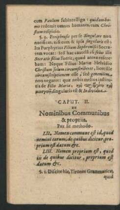 Caput II. De Nominibus Communibus & propriis.
