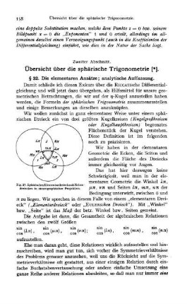 Zweiter Abschnitt. Übersicht über die sphärische Trigonometrie [*].