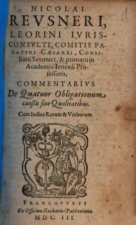 Commentarius de quatuor Obligationum Causis