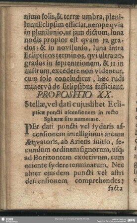 Propositio XX. Stellae, vel dati cuiuslibet Eclipticae puncti ascensionem in recto Sphaerae situ numerare