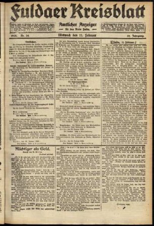 Ausgabe vom Mittwoch, den 11. Februar 1920.