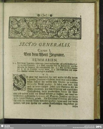 Sectio Generalis