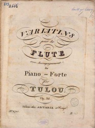 Variatins pour la flute avec accompagnement du piano-forte : op. 35