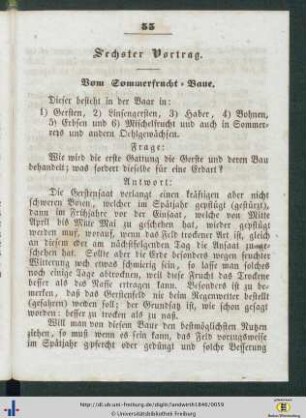 Sechster Vortrag. Vom Sommerfrucht-Baue.