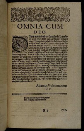 Omnia Cum Deo.