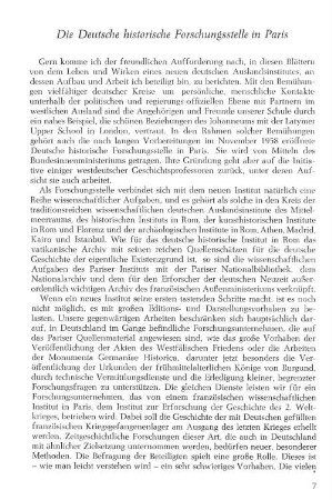 Die Deutsche historische Forschungsstelle in Paris