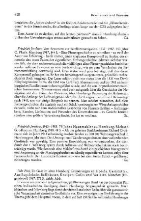 Pini, Udo :: Zu Gast im alten Hamburg, Erinnerungen an Hotels, Gaststätten, Ausflugslokale, Ballhäuser, Kneipen, Cafés und Varietés : München, Hugendubel, 1987