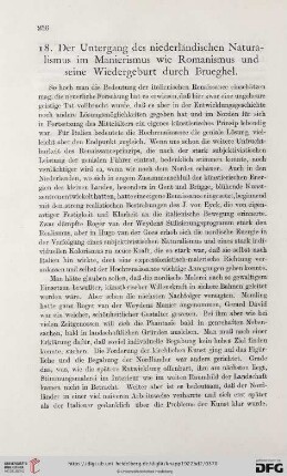 18. Der Untergang des niederländischen Naturalismus im Manierismus wie Romanismus und seine Wiedergeburt durch Brueghel