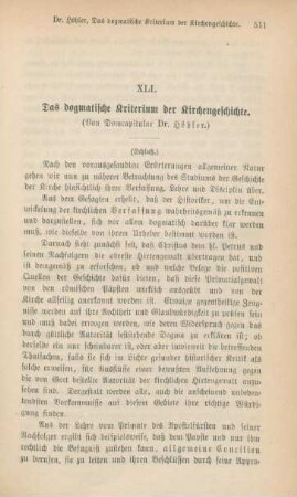511-536 Das dogmatische Kriterium der Kirchengeschichte : V.