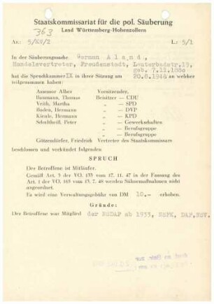 Aland, German