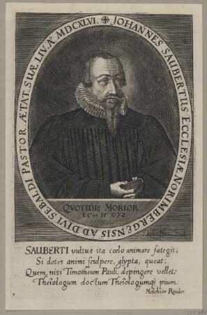 Bildnis des Johannes Saubertus