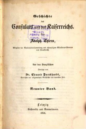 Geschichte des Consulats und des Kaiserreichs, 9
