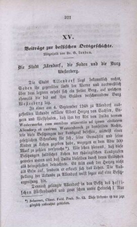 XV. Beiträge zur hessischen Ortsgeschichte.