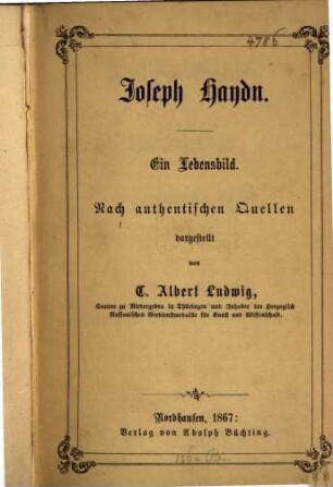 Joseph Haydn : Ein Lebensbild nach authentischen Quellen