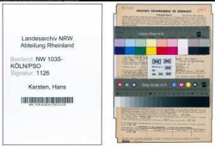 Entnazifizierung Hans Kersten , geb. 17.04.1911 (Sanitaeter)