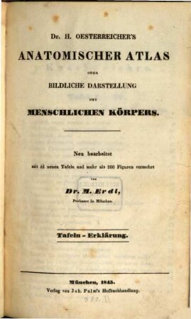 Dr. H. Oesterreicher's anatomischer Atlas oder bildliche Darstellung des menschlichen Körpers. [3], Tafeln - Erklärung