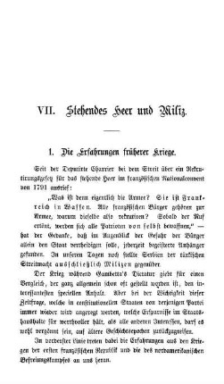 VII. Stehendes Heer und Miliz.