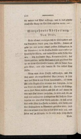 Vierzehente Abtheilung. Vom Blute.
