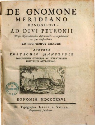 De Gnomone meridiano Bononiensi