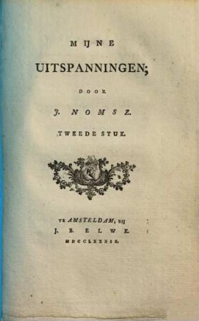 Mijne Uitspanningen, 2