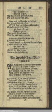 Am Apostel-Tage Bartholomäi