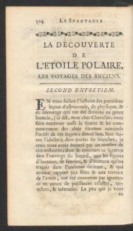 Second entretien. La decouverte de l'etoile polaire, [...]