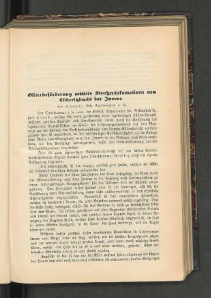 Güterbeförderung mittels Straßenlokomotiven von Lüderitzbucht ins Innere.