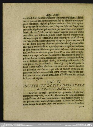 Cap. IV. De Effectu Dotis Confessatae Respectu Mariti