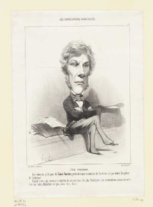 Léon Faucher, Blatt 45 der Folge "Les Représentans représentés“, in: "Le Charivari", Paris 1849